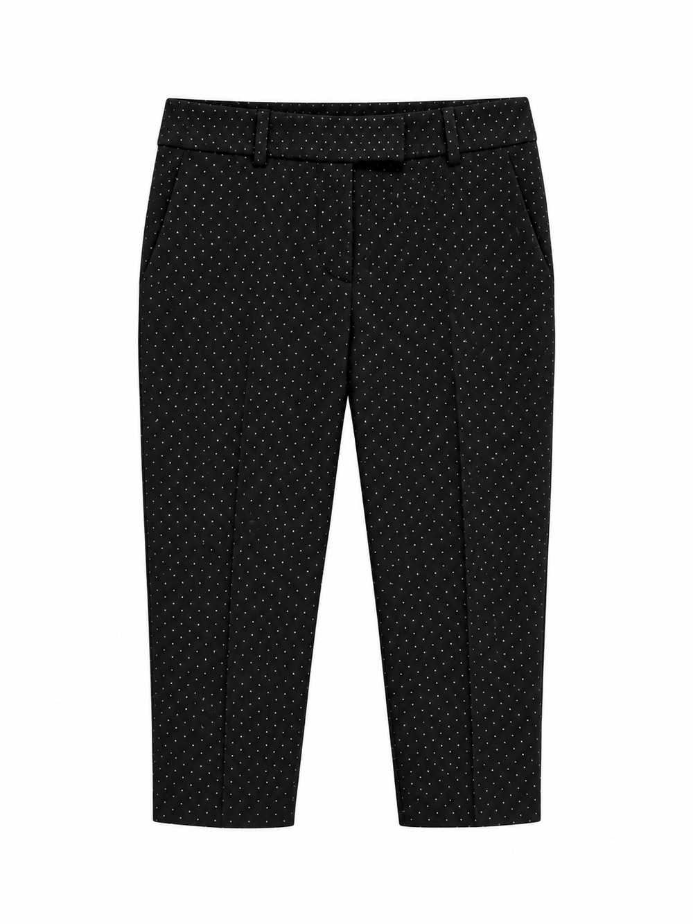 Liz Claiborne Career Petite Black Metallic Dot Ankle Pants – 4P